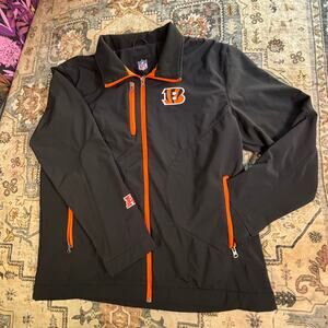 Cincinnati Bengals NFL Jacket Full Zip Rain Windbreaker Men's Sz Large Football